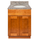 Brown Bathroom Vanity 24", Burlywood Granite Top, Faucet LB4B BU258-24NP-4B