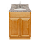 Brown Bathroom Vanity 24", Burlywood Granite Top, Faucet LB7B BU258-24RC-7B