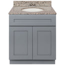 Cherry Bathroom Vanity 30", Burlywood Granite Top, Faucet LB3B BU314-30CG-3B