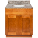 Brown Bathroom Vanity 30", Burlywood Granite Top, Faucet LB3B BU314-30NP-3B