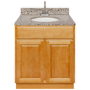 Brown Bathroom Vanity 30", Burlywood Granite Top, Faucet LB6B BU314-30RC-6B