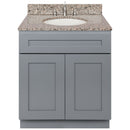 Cherry Bathroom Vanity 30", Burlywood Granite Top, Faucet LB4B BU318-30CG-4B