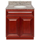 Cherry Bathroom Vanity 30", Burlywood Granite Top, Faucet LB4B BU318-30CH-4B