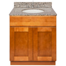 Brown Bathroom Vanity 30", Burlywood Granite Top, Faucet LB4B BU318-30NP-4B