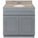 Cherry Bathroom Vanity 36", Burlywood Granite Top, Faucet LB3B BU374-36CG-3B