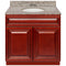 Cherry Bathroom Vanity 36", Burlywood Granite Top, Faucet LB3B BU374-36CH-3B