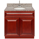 Cherry Bathroom Vanity 36", Burlywood Granite Top, Faucet LB6B BU374-36CH-6B