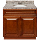 Brown Bathroom Vanity 36", Burlywood Granite Top, Faucet LB3B BU374-36GN-3B