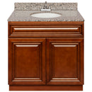 Brown Bathroom Vanity 36", Burlywood Granite Top, Faucet LB5B BU374-36GN-5B