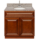 Brown Bathroom Vanity 36", Burlywood Granite Top, Faucet LB6B BU374-36GN-6B