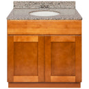 Brown Bathroom Vanity 36", Burlywood Granite Top, Faucet LB3B BU374-36NP-3B