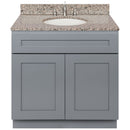 Cherry Bathroom Vanity 36", Burlywood Granite Top, Faucet LB4B BU378-36CG-4B