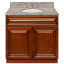 Brown Bathroom Vanity 36", Burlywood Granite Top, Faucet LB4B BU378-36GN-4B