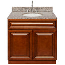 Brown Bathroom Vanity 36", Burlywood Granite Top, Faucet LB7B BU378-36GN-7B