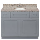 Cherry Bathroom Vanity 42", Burlywood Granite Top, Faucet LB6B BU434-42CG-6B