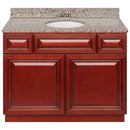 Cherry Bathroom Vanity 42", Burlywood Granite Top, Faucet LB3B BU434-42CH-3B