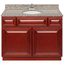 Cherry Bathroom Vanity 42", Burlywood Granite Top, Faucet LB5B BU434-42CH-5B