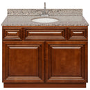 Brown Bathroom Vanity 42", Burlywood Granite Top, Faucet LB6B BU434-42GN-6B