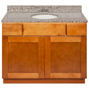 Brown Bathroom Vanity 42", Burlywood Granite Top, Faucet LB3B BU434-42NP-3B