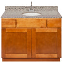 Brown Bathroom Vanity 42", Burlywood Granite Top, Faucet LB6B BU434-42NP-6B