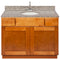 Brown Bathroom Vanity 42", Burlywood Granite Top, Faucet LB6B BU434-42NP-6B