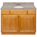 Brown Bathroom Vanity 42", Burlywood Granite Top, Faucet LB3B BU434-42RC-3B