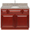 Cherry Bathroom Vanity 42", Burlywood Granite Top, Faucet LB7B BU438-42CH-7B