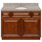 Brown Bathroom Vanity 42", Burlywood Granite Top, Faucet LB4B BU438-42GN-4B