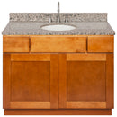 Brown Bathroom Vanity 42", Burlywood Granite Top, Faucet LB7B BU438-42NP-7B