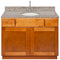 Brown Bathroom Vanity 42", Burlywood Granite Top, Faucet LB7B BU438-42NP-7B