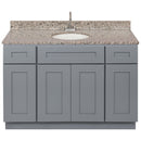 Cherry Bathroom Vanity 48", Burlywood Granite Top, Faucet LB6B BU494-48CG-6B