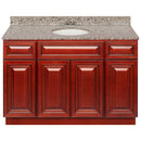 Cherry Bathroom Vanity 48", Burlywood Granite Top, Faucet LB3B BU494-48CH-3B