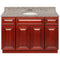 Cherry Bathroom Vanity 48", Burlywood Granite Top, Faucet LB3B BU494-48CH-3B