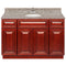 Cherry Bathroom Vanity 48", Burlywood Granite Top, Faucet LB5B BU494-48CH-5B