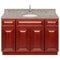 Cherry Bathroom Vanity 48", Burlywood Granite Top, Faucet LB6B BU494-48CH-6B