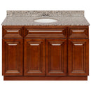 Brown Bathroom Vanity 48", Burlywood Granite Top, Faucet LB3B BU494-48GN-3B