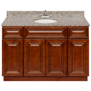 Brown Bathroom Vanity 48", Burlywood Granite Top, Faucet LB5B BU494-48GN-5B