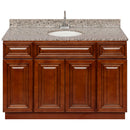 Brown Bathroom Vanity 48", Burlywood Granite Top, Faucet LB6B BU494-48GN-6B