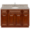 Brown Bathroom Vanity 48", Burlywood Granite Top, Faucet LB6B BU494-48GN-6B