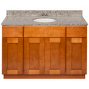 Brown Bathroom Vanity 48", Burlywood Granite Top, Faucet LB3B BU494-48NP-3B