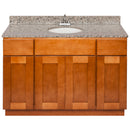 Brown Bathroom Vanity 48", Burlywood Granite Top, Faucet LB5B BU494-48NP-5B