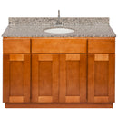 Brown Bathroom Vanity 48", Burlywood Granite Top, Faucet LB6B BU494-48NP-6B