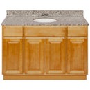 Brown Bathroom Vanity 48", Burlywood Granite Top, Faucet LB3B BU494-48RC-3B