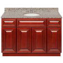 Cherry Bathroom Vanity 48", Burlywood Granite Top, Faucet LB4B BU498-48CH-4B