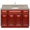 Cherry Bathroom Vanity 48", Burlywood Granite Top, Faucet LB7B BU498-48CH-7B