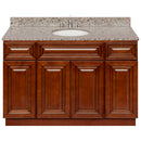 Brown Bathroom Vanity 48", Burlywood Granite Top, Faucet LB4B BU498-48GN-4B