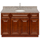 Brown Bathroom Vanity 48", Burlywood Granite Top, Faucet LB7B BU498-48GN-7B