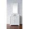 James Martin Savannah 36" Single Vanity Cabinet Bright White with 3 cm Ethereal Noctis Quartz Top 238-104-V36-BW-3ENC