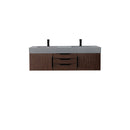 James Martin Mercer Island 59" Double Vanity Coffee Oak Matte Black with Dusk Gray Glossy Composite Top 389-V59D-CFO-MB-DGG