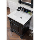 James Martin Brookfield 26" Antique Black Single Vanity with 3 cm Carrara Marble Top 147-114-V26-AQB-3CAR